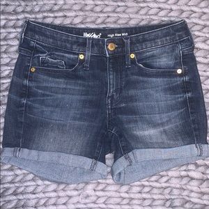 high rise cuffed jean shorts